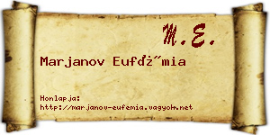 Marjanov Eufémia névjegykártya